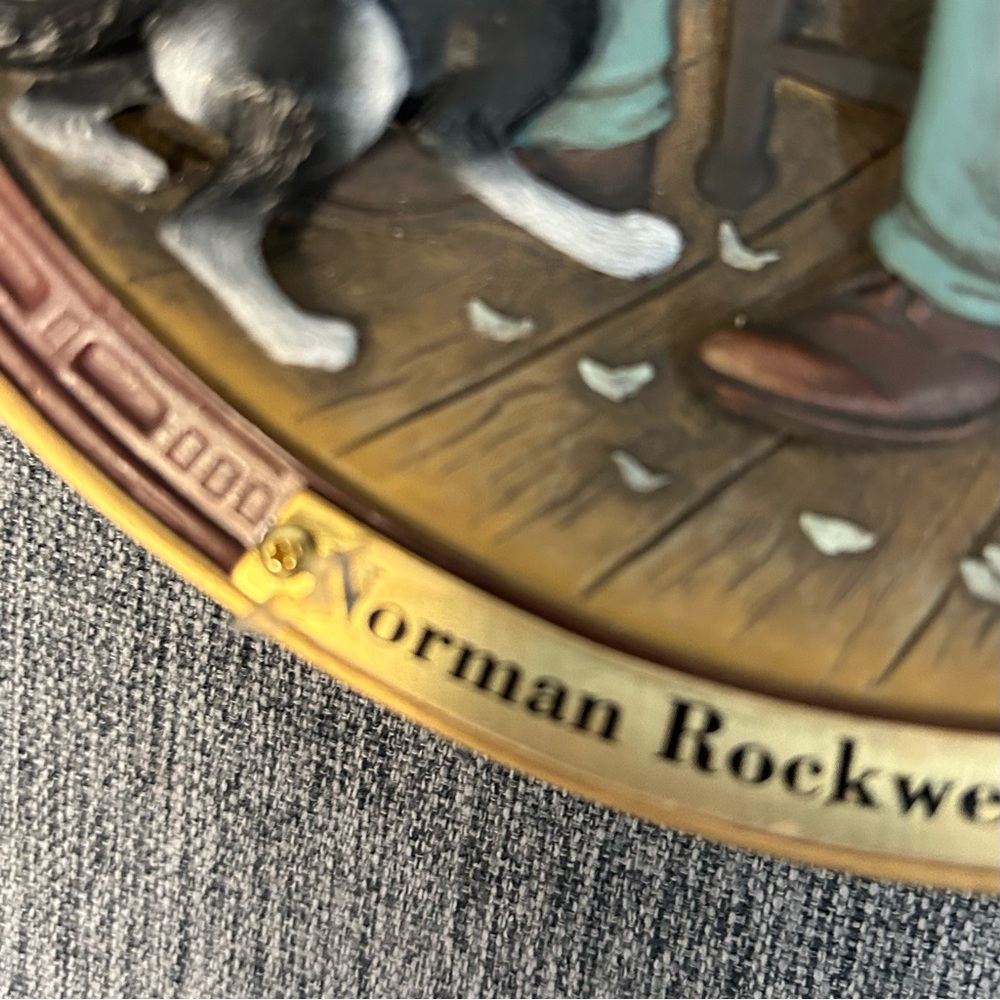 Norman Rockwell Centennial Collector 8” Plate - The Toymaker in 3D - Picture 5 of 8
